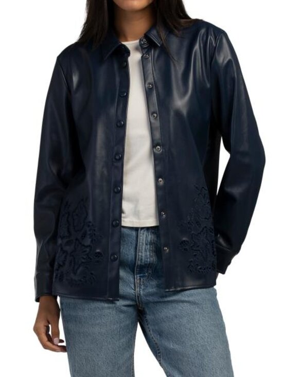 Johnny Was Jackets & Blazers - JOHNNY WAS Imani Faux Leather Shacket